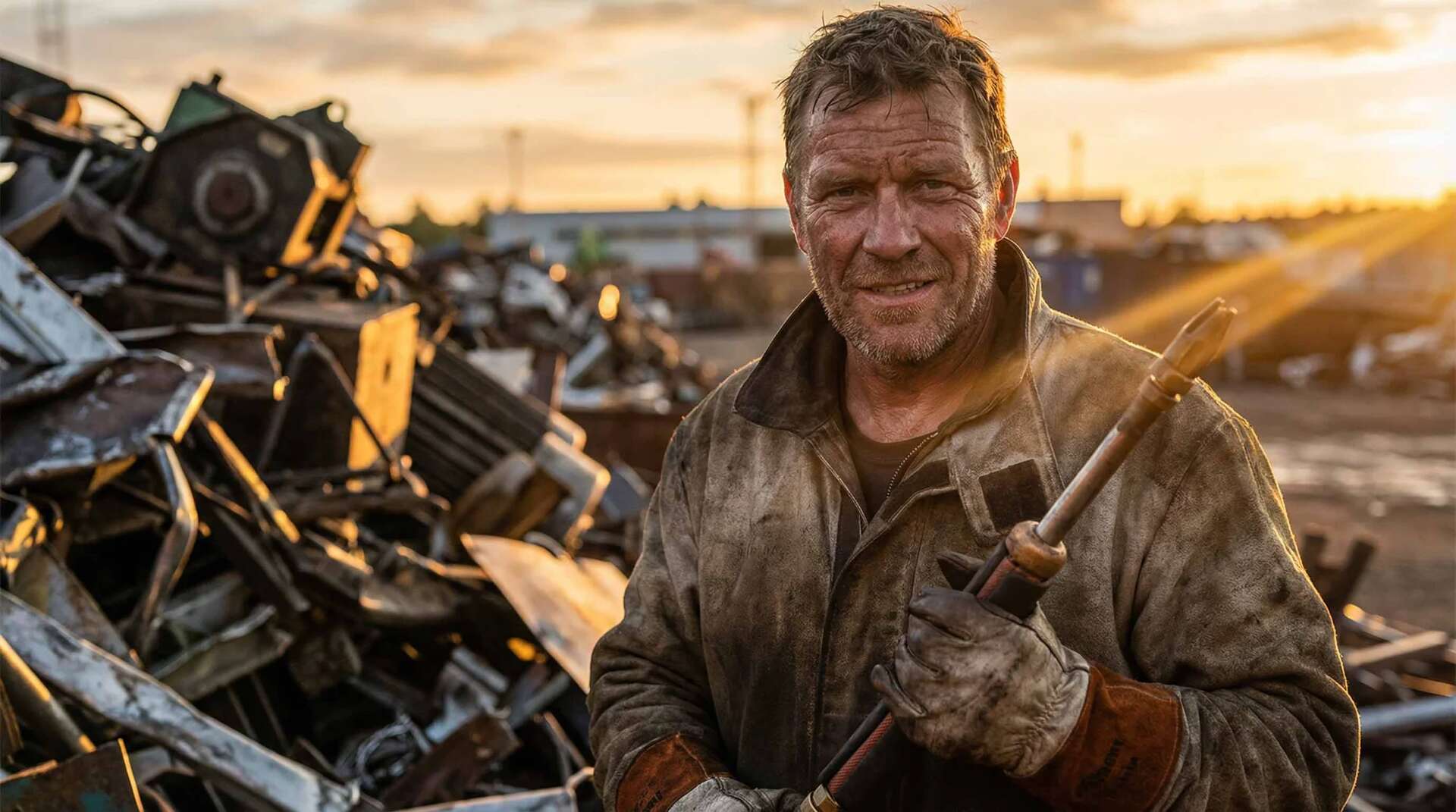 Flame cutter worker portrait